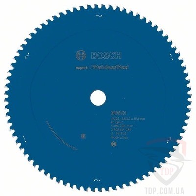 Оснастка Пильний диск по нержавіючій сталі Bosch 305x25.4x80z K2.5/2.2 Expert for Stainless Steel
