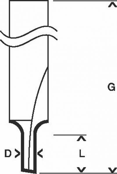 Оснастка Фреза пазовая прямая Bosch D8 d8 h25.4 L56 (2608628372)