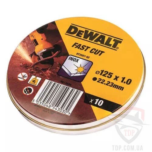 Набір кругів відрізних DeWALT INOX 125x22.23x1 мм 10 шт (DT3507) - Фото №2