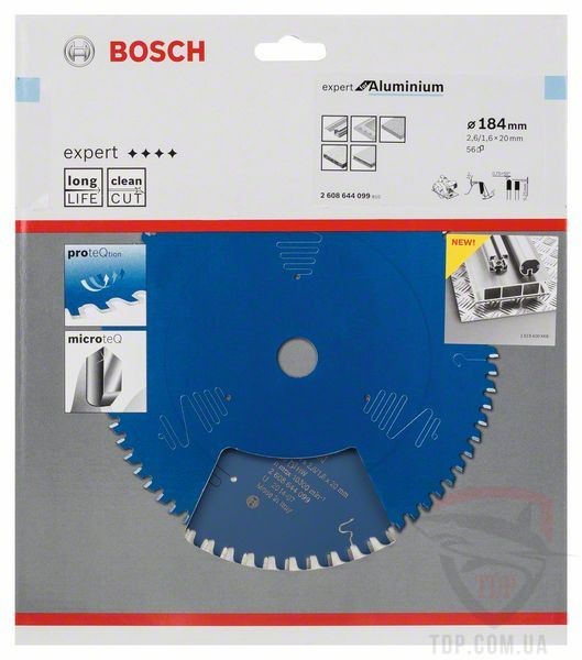 Пильний диск по алюмінію Bosch 184x20x56z K2.6/1.6 Expert for Aluminium - Фото №2