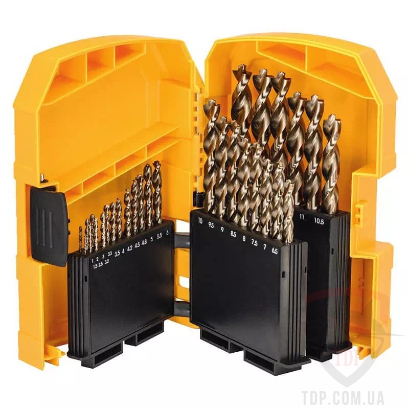 Наборы сверл Набір свердел по металу DeWALT INDUSTRIAL COBALT EXTREME 1-13 мм 29 шт (DT4957)