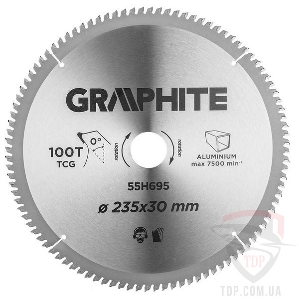 Оснастка Диск пильный по алюминию Graphite 235x30x100z (55H695)