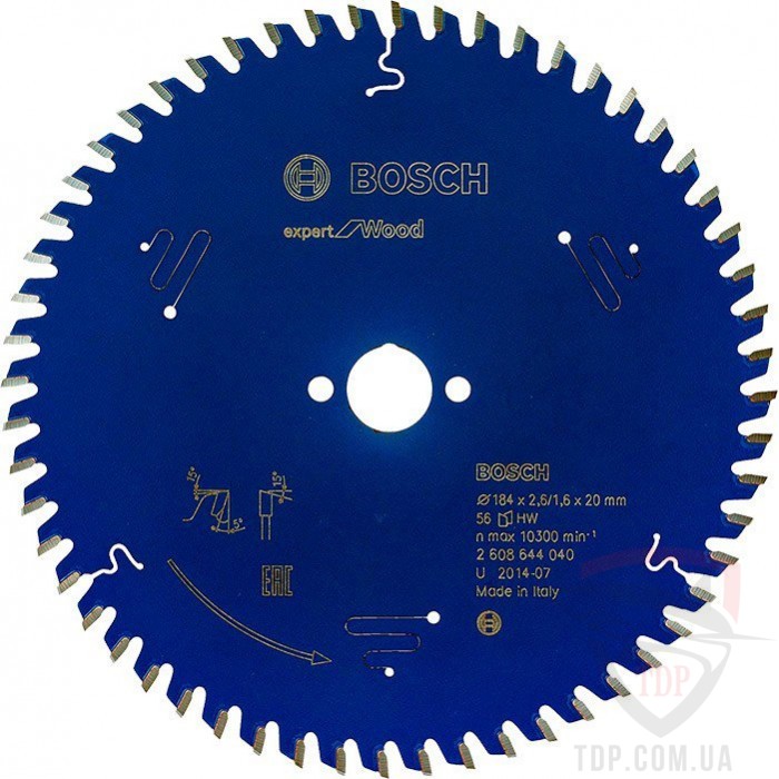 Оснастка Пильний диск по дереву Bosch 184x20x56z K2.6/1.6 Expert for Wood