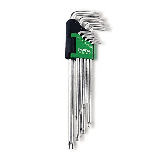 Набор Г-обр. ключей TORX T10-T50  9ед. супердл. с отверстием  TOPTUL GAAL0915