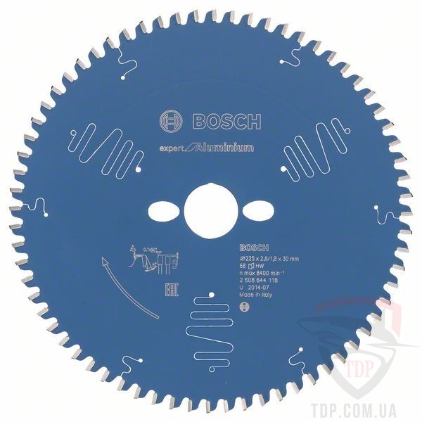 Оснастка Пильний диск по алюмінію Bosch 225x30x68z K2.6/1.8 Expert for Aluminium