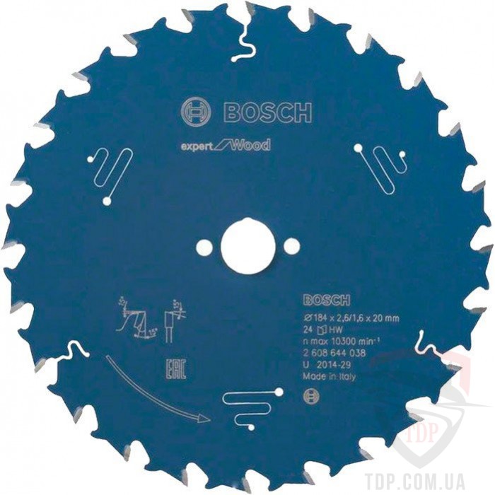 Оснастка Пильний диск по дереву Bosch 184x20x24z K2.6/1.6 Expert for Wood