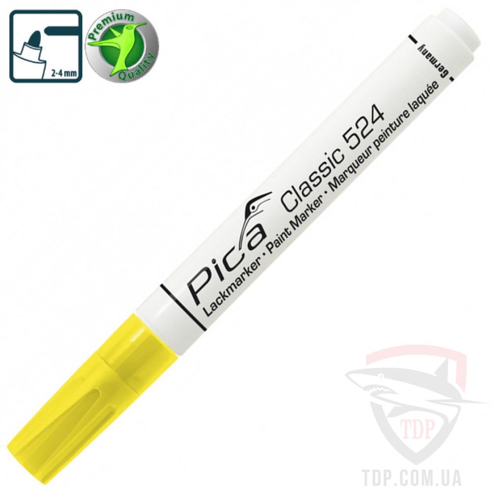 Оснастка Рідкий промисловий маркер Pica Classic Industry Paint Marker жовтий (524/44)