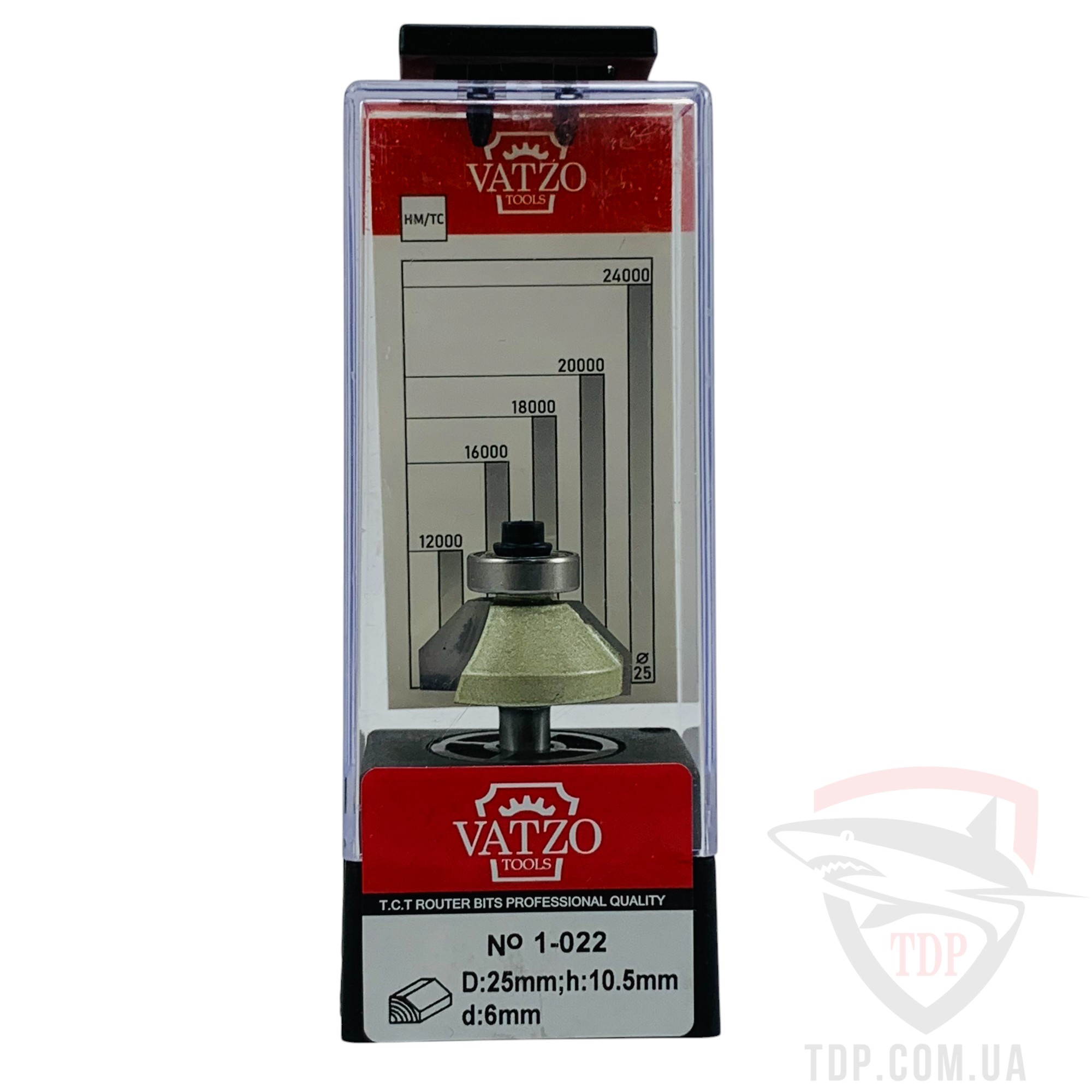 Фреза кромкова конусна VATZO 1022 D25 d6 L51.5 h10.5 - Фото №4