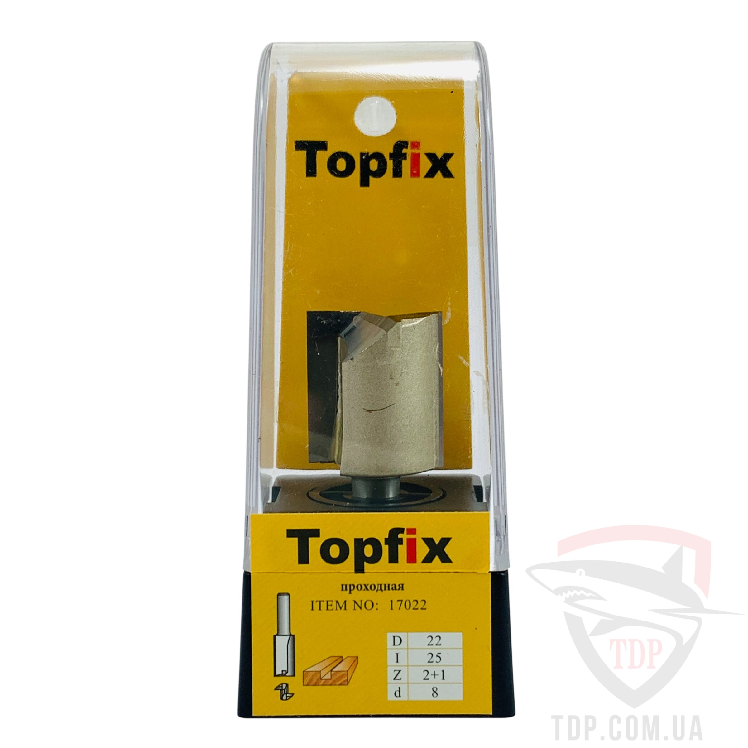 Фреза пазова пряма Topfix 1007 D22 d8 L57 h25 z2 (17022) - Фото №4