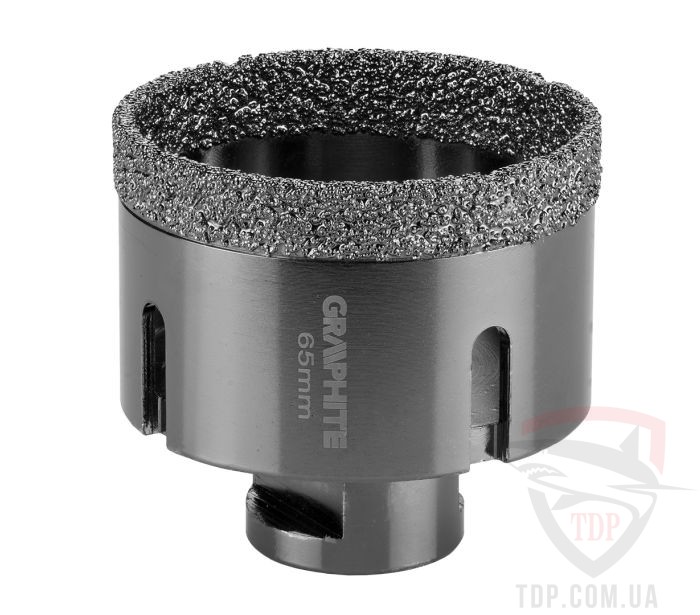 Алмазный инструмент Коронка алмазная Graphite вакуумного спекания 65 мм M14 для УШМ (55H314)