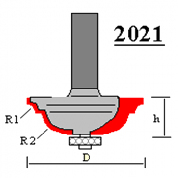Оснастка Фреза ГЛОБУС 2021 R4/10 кромочная калевочная с нижним подшипником