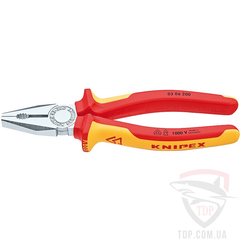 Ручной инструмент Плоскогубцы комбинированные VDE KNIPEX 200 мм (03 06 200)