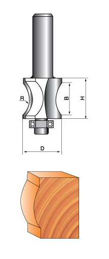 Концевые фрезы Фреза ГЛОБУС 1013 D28 R32 кромочная фигурная