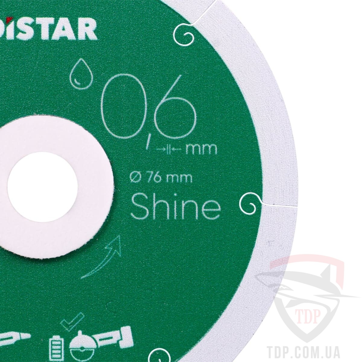 Диск алмазний по керамограніту Distar Shine 76x0.6x6x10мм (11143158059) - Фото №2