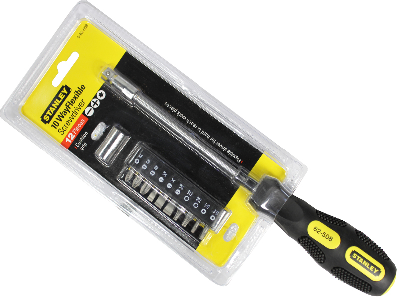 Отвёртка с гибким стержнем и вставками Stanley 0-62-508 "Dynagrip"