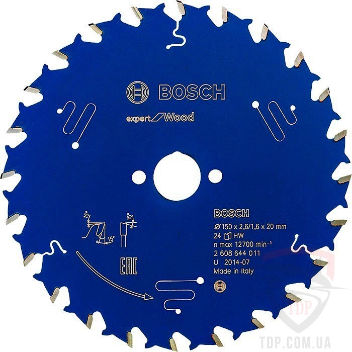 Оснастка Пильний диск по дереву Bosch 150x20x24z K2.6/1.6 Expert for Wood