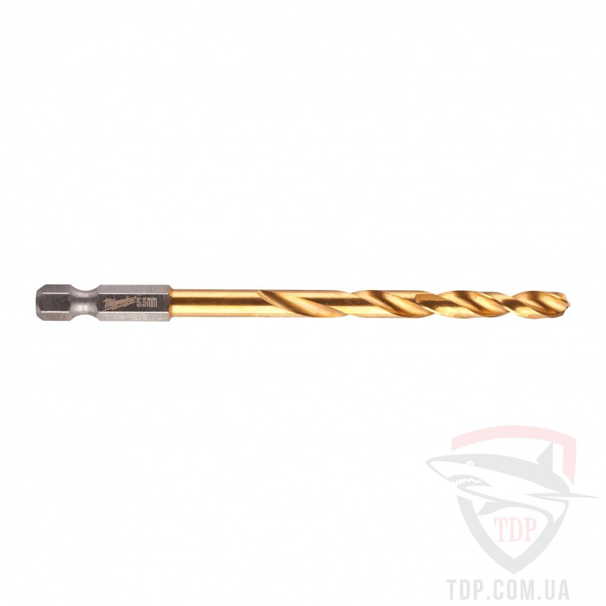 Фрезы по дереву (насадные) Сверло по металлу Milwaukee RedHEX HSS-G TiN 4.8x78мм 2шт (48894711)