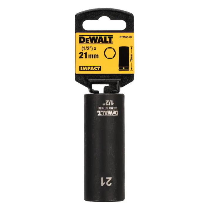 Ручной инструмент Головка торцевая ударная DeWALT IMPACT 21 мм DT7555