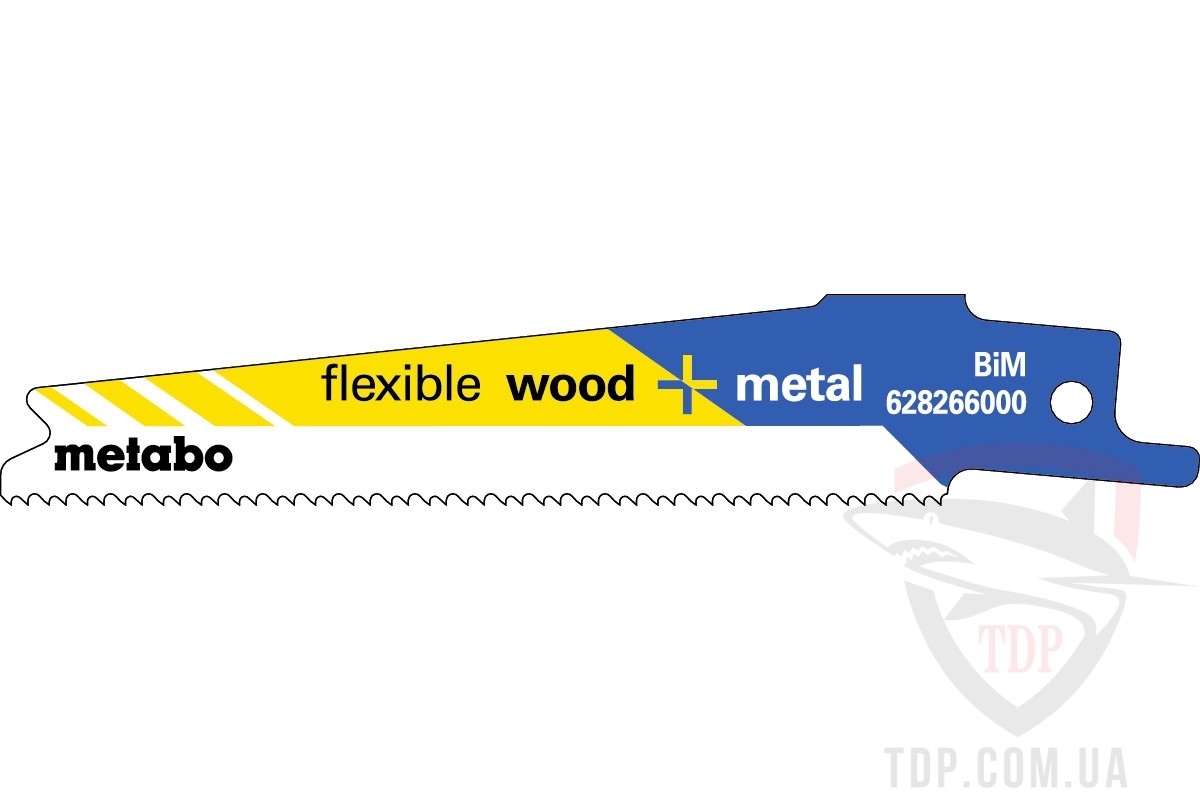 Оснастка Полотно для шабельної пилки Metabo FlexibleWood+Metal HM 100мм 5 шт (628266000)