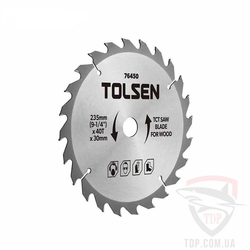Оснастка Пильний диск по дереву Tolsen 210x30x24z (76440)