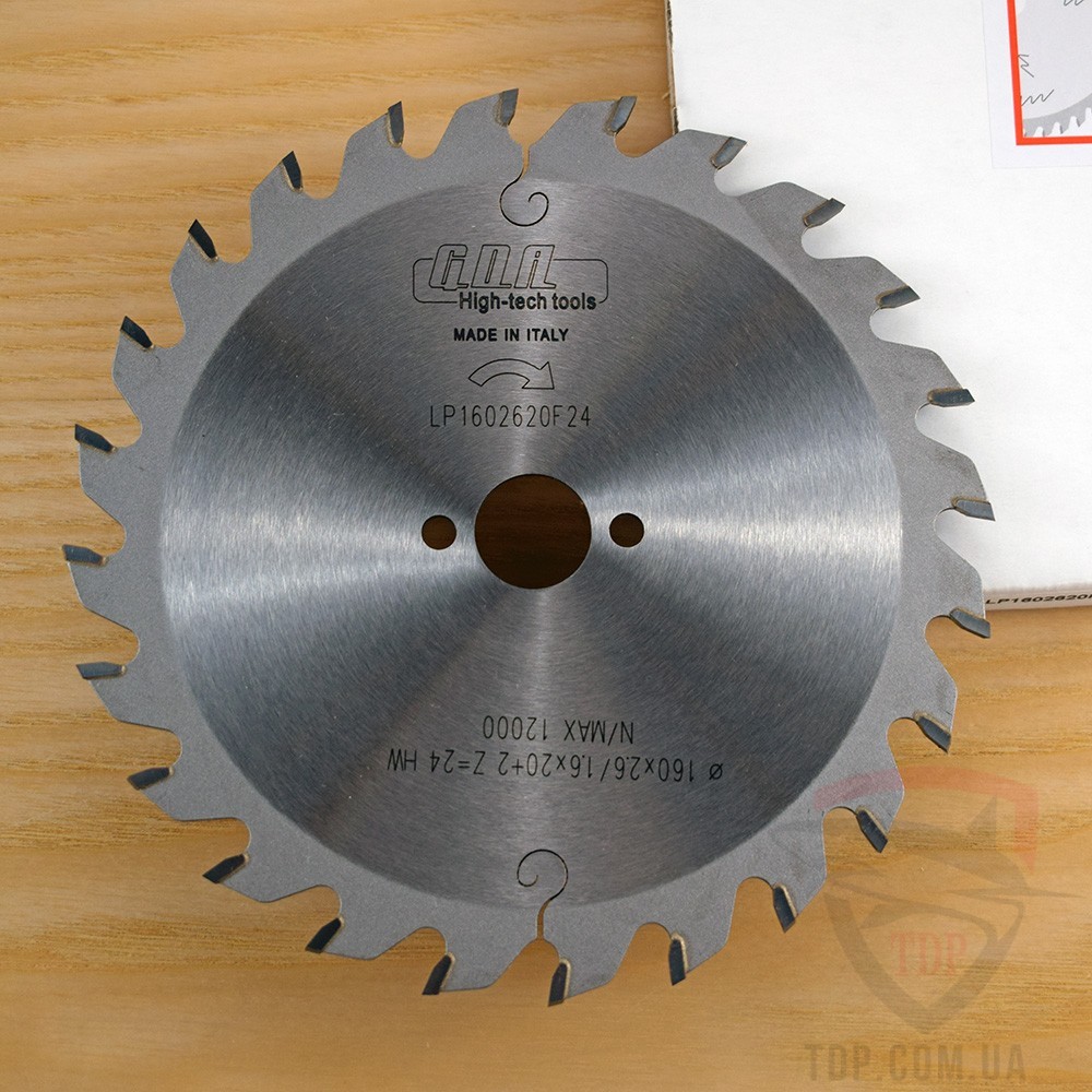Оснастка Пильний диск по дереву G.D.A 160х20x24z (LP1602620F24)