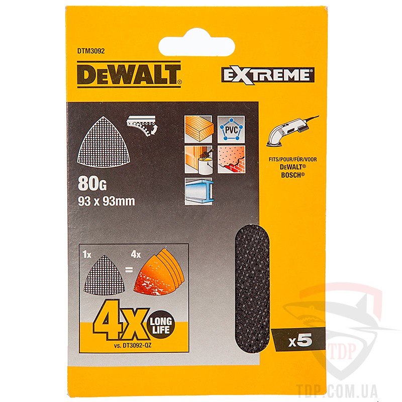 Абразивно-шлифовальный инструмент Шлифлист DeWALT 93 мм 5 шт (DTM3095)