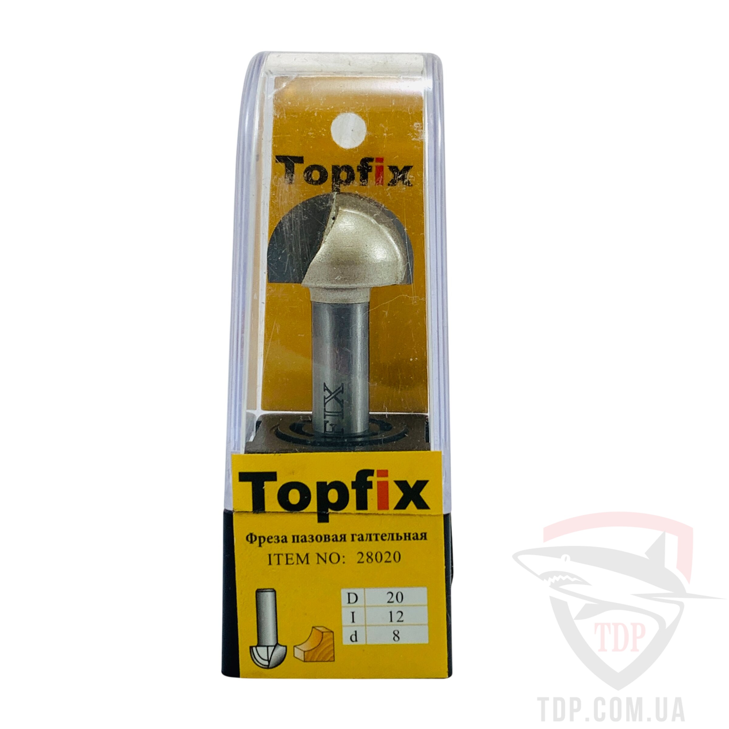 Фреза пазова галтельна Topfix 1005 D20 d8 L47 h12 z2 (28020) - Фото №3