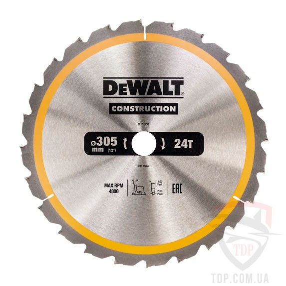 Оснастка Пильный диск по дереву DeWALT 305х30х24z (DT1958)