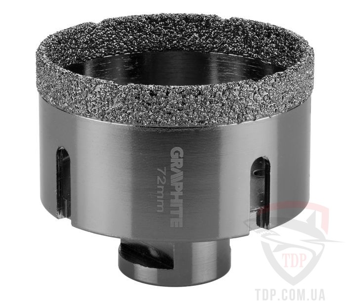 Алмазный инструмент Коронка алмазная Graphite вакуумного спекания 72 мм M14 для УШМ (55H316)