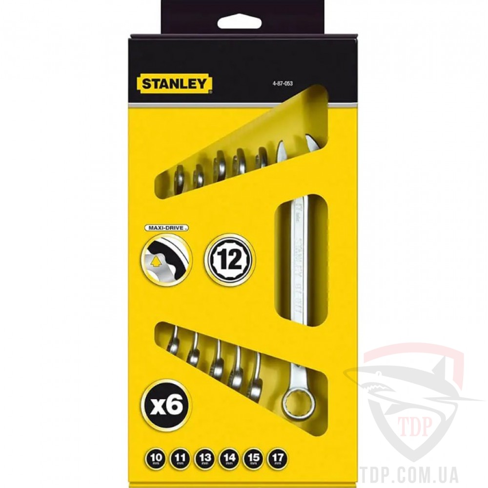 Ручной инструмент Набір ключів комбінованих STANLEY MaxiDrive Plus 6 шт (4-87-053)