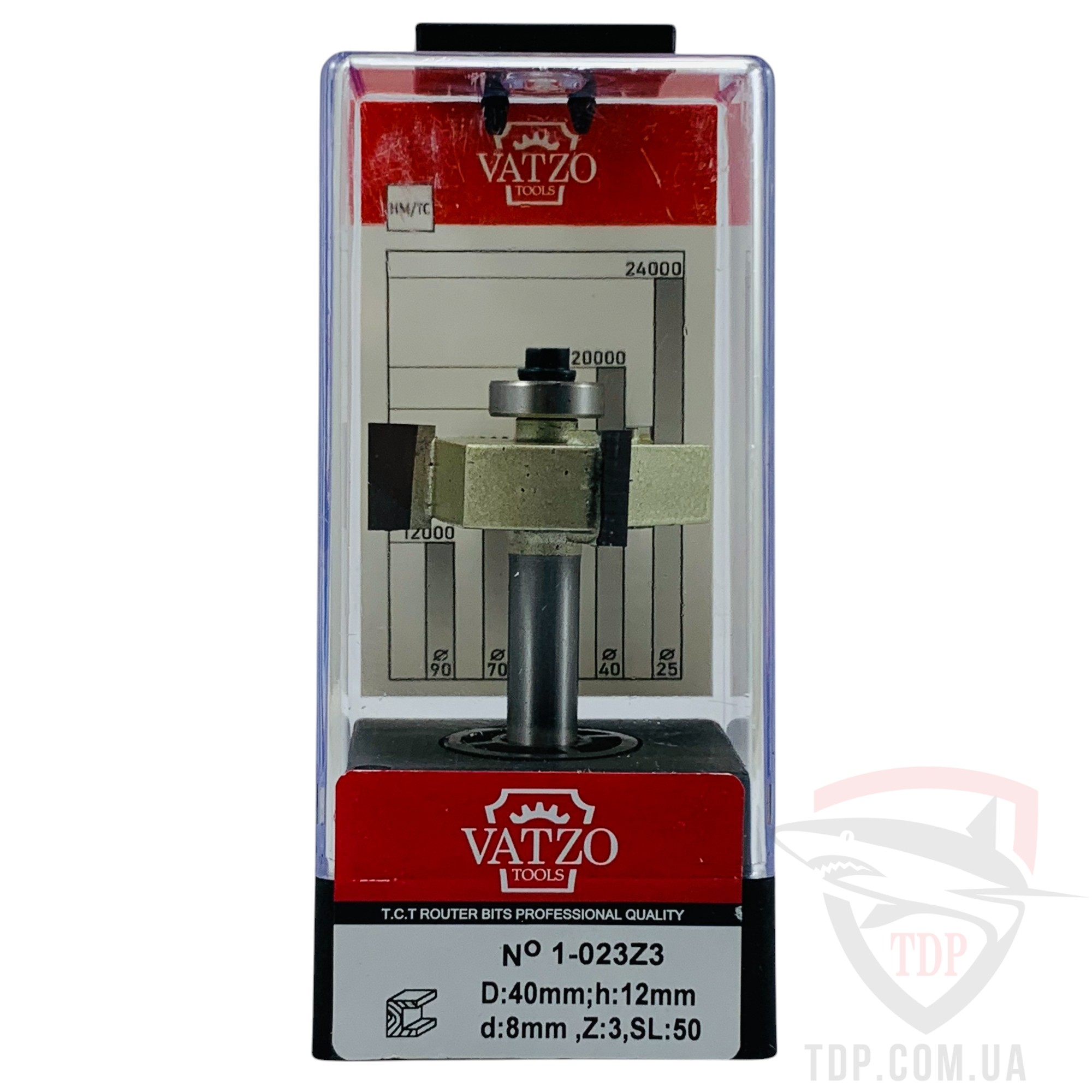 Фреза кромкова фальцева VATZO 1023 D40 d8 L71 h12 z3 - Фото №4