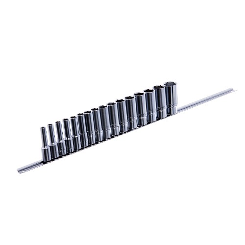 Набор головок длинных 1/2" 15ед.   8~19,21,22,24мм   (на планке)  TOPTUL GAAQ1606U