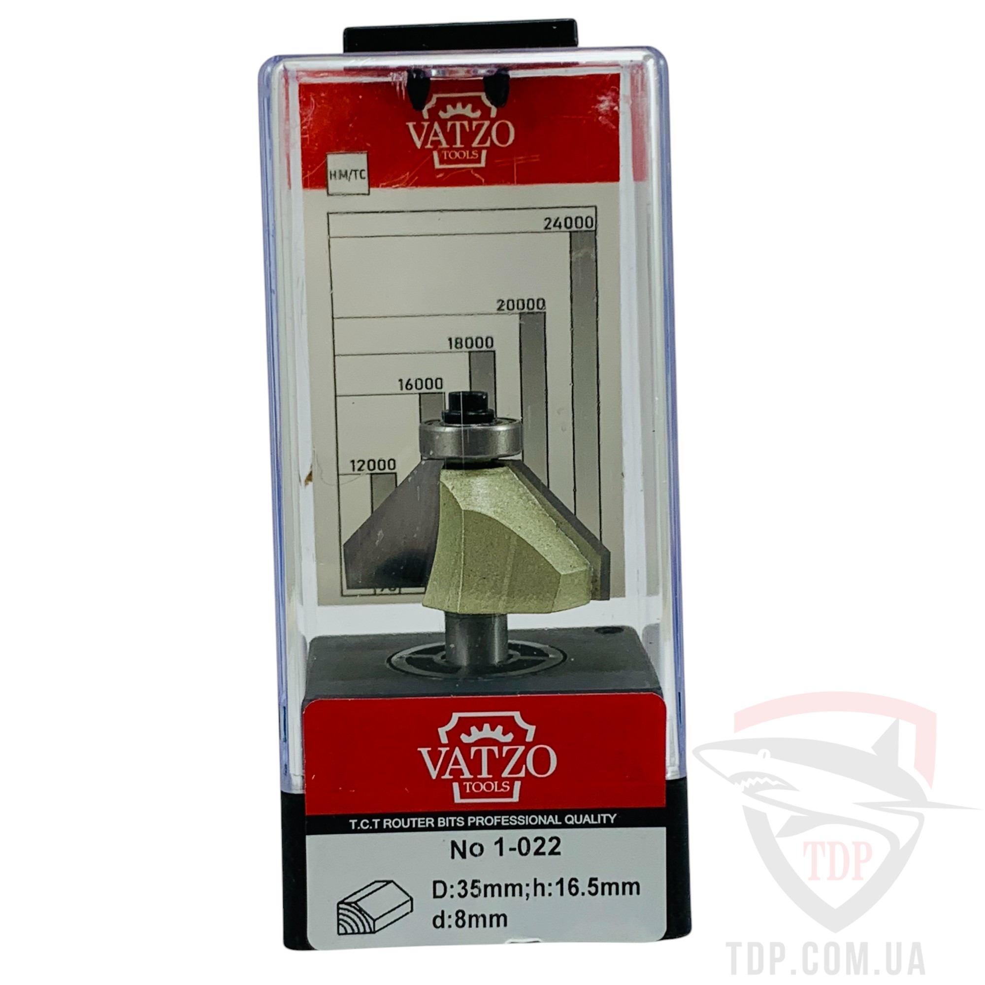 Фреза кромкова конусна VATZO 1022 D35 d8 L61 h16.5 - Фото №4