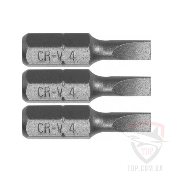 Биты Бита STHOR плоская SL6x25 мм 1/4" 3 шт (65482)