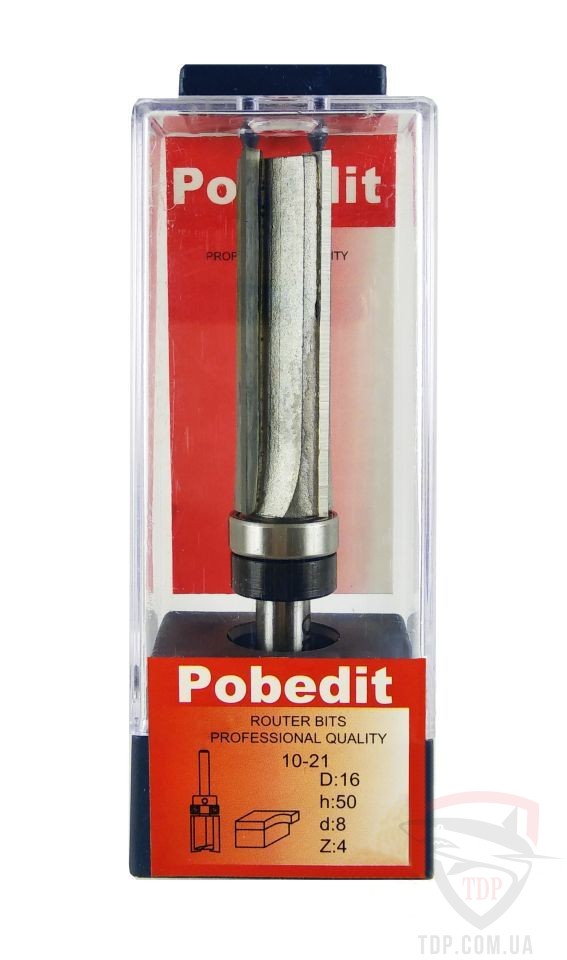 Оснастка Фреза кромочная прямая POBEDIT 1021 с верхним подшипником D16 d8 h50 z4