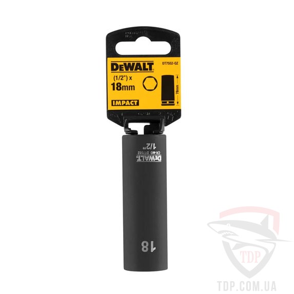 Ручной инструмент Головка торцевая ударная DeWALT IMPACT 18 мм DT7552