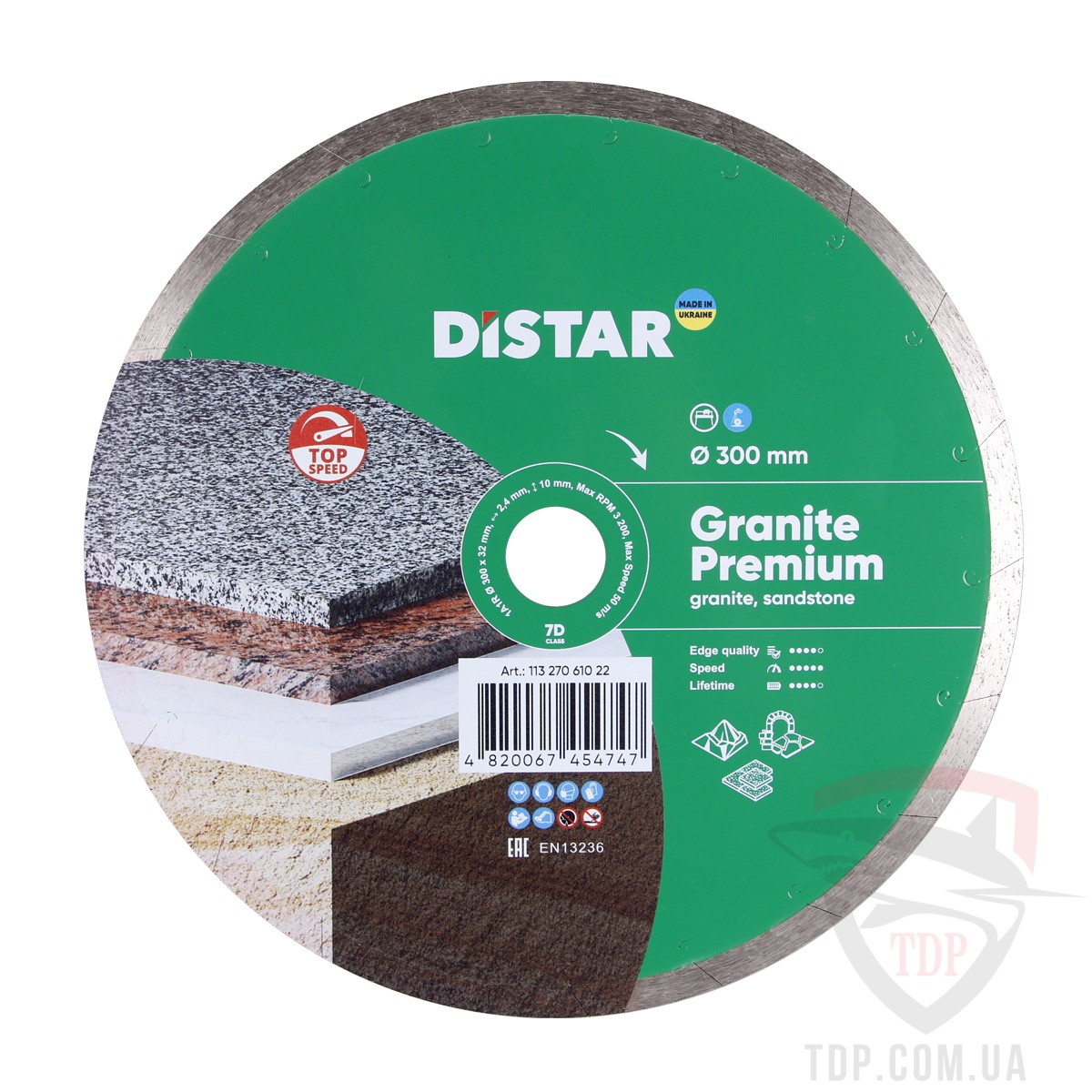 Алмазный отрезной диск Distar Granite Premium 300x32 (11327061022)