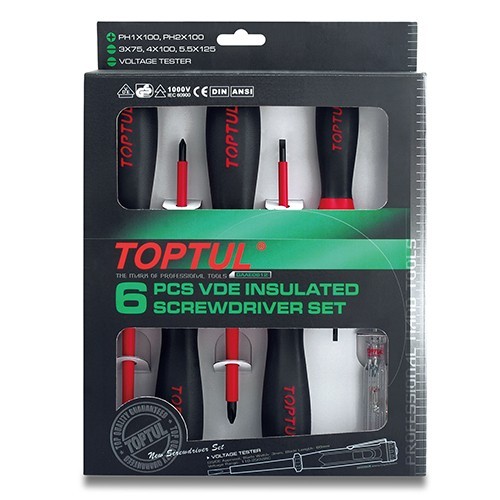Ручной инструмент Набор отверток (1000V) 6ед.  TOPTUL GAAE0612