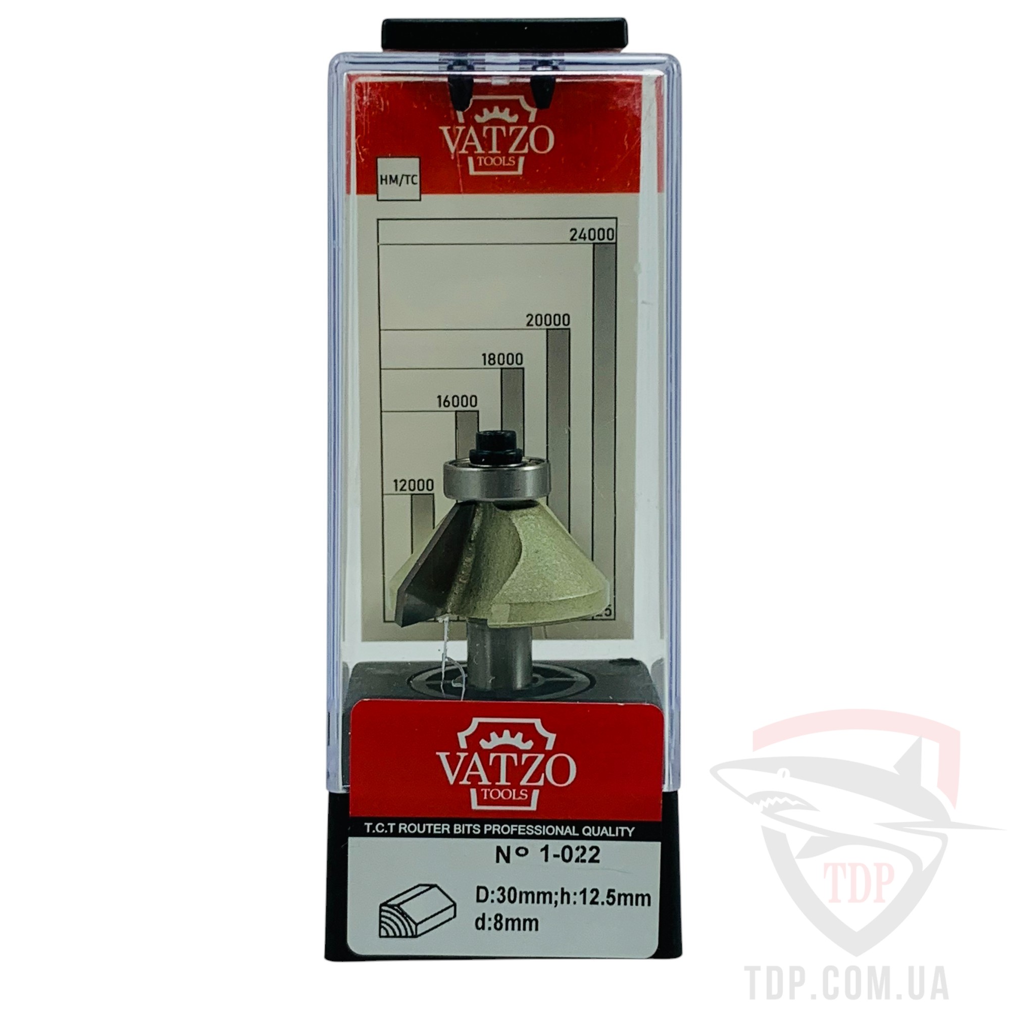 Фреза кромкова конусна VATZO 1022 D30 d8 L56 h12.5 - Фото №4