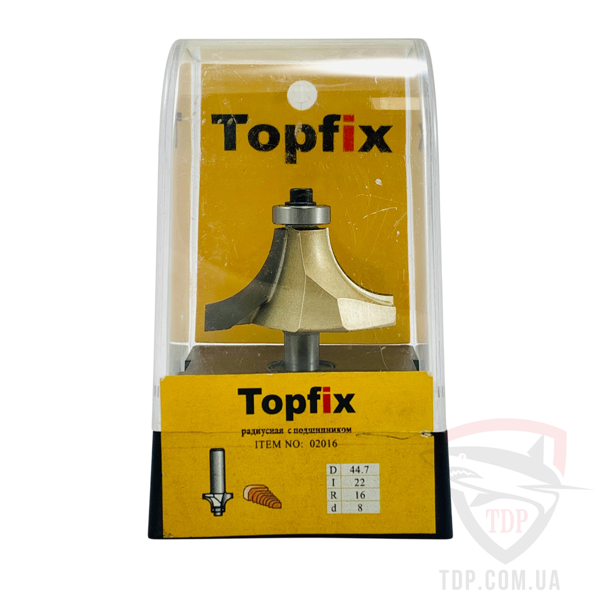 Фреза кромкова калювальна Topfix 1017 D44.7 d8 L65 h22 R16 z2 (02016) - Фото №3