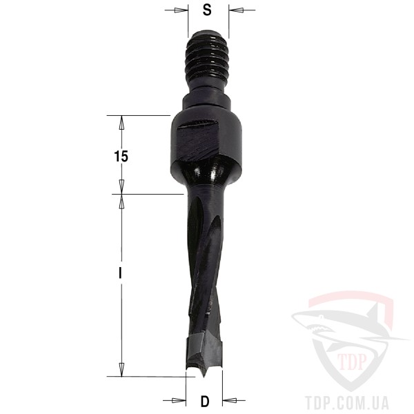 Оснастка Сверло для сверлильно присадочных станков CMT D6 L45 l30 с винтовым хвостовиком (352.060.12)