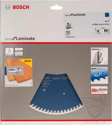 Пильний диск по ламінату Bosch 254x30x84z K2.5/1.8 Best for Laminate (2608642135) - Фото №2